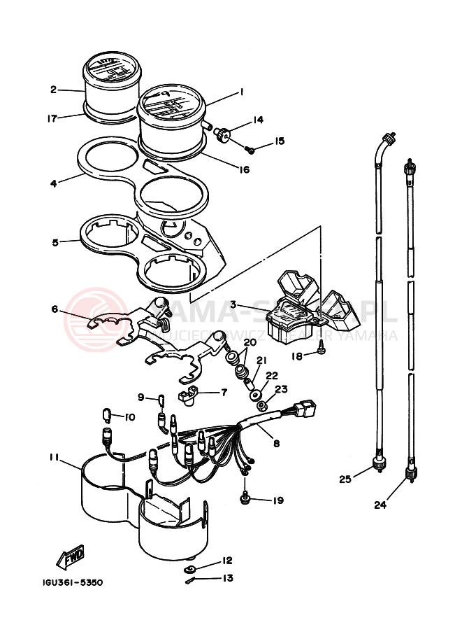 Schemat "licznik" do Yamaha RD125LC