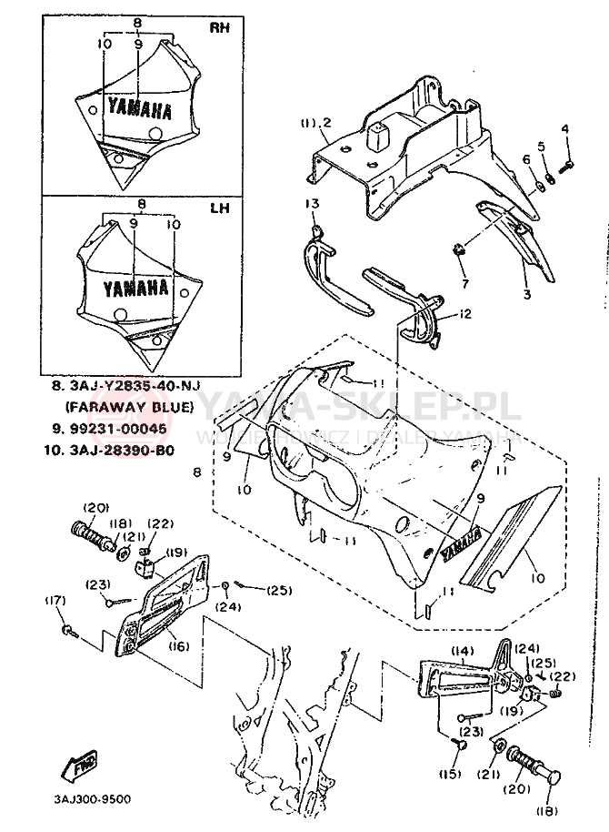 Schemat "Zawieszenie przód" do Yamaha XT600Z TENERE