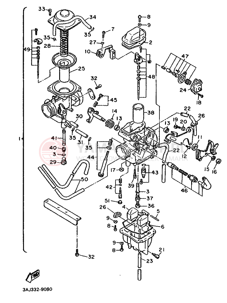 Schemat "Gaźnik" do Yamaha XT600Z TENERE