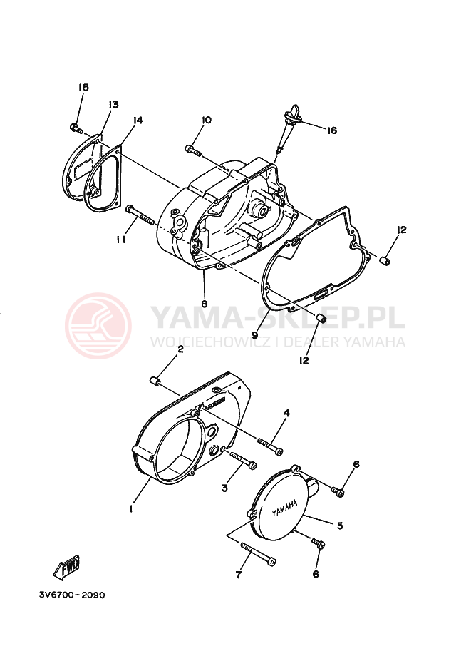 Schemat "Pokrywa silnika" do Yamaha AG100F