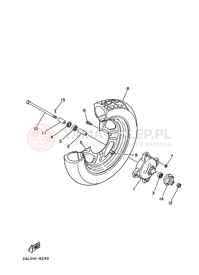 Schemat "Koło przód" do Yamaha YSR50