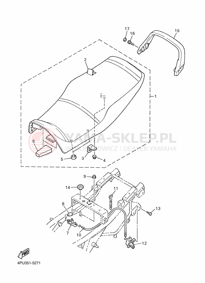 Schemat "siedzenie" do Yamaha XJR1200
