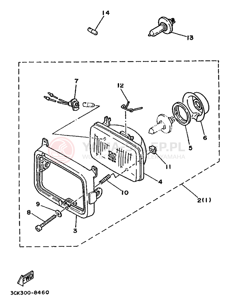 Schemat "układ elektryczny" do Yamaha TDR250