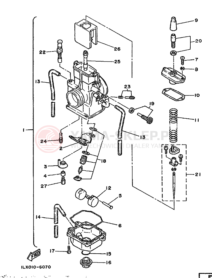 Schemat "Gaźnik" do Yamaha YZ125S