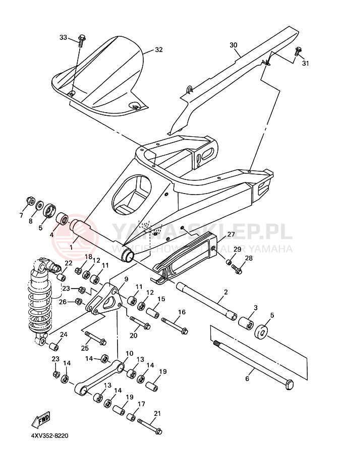 Schemat "wahacz" do Yamaha YZF-R1 R1