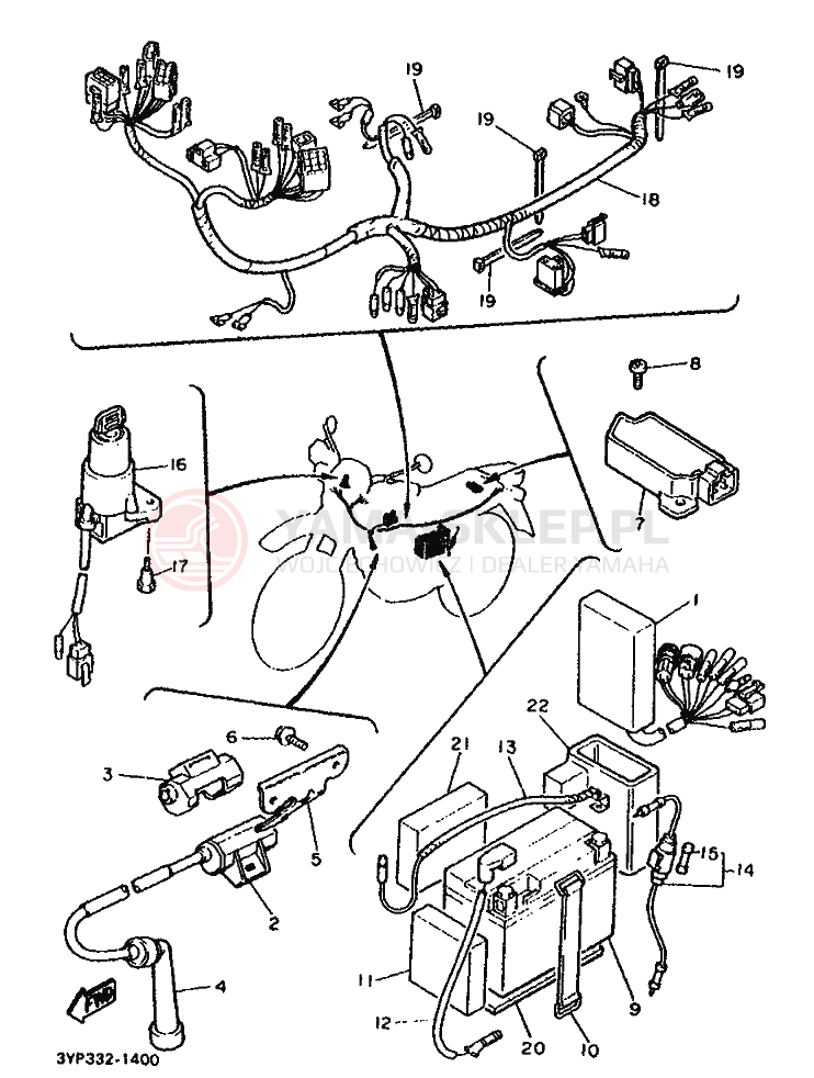 Schemat "układ elektryczny" do Yamaha XT600
