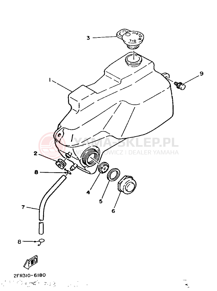Schemat "Miska olejowa" do Yamaha RD50M