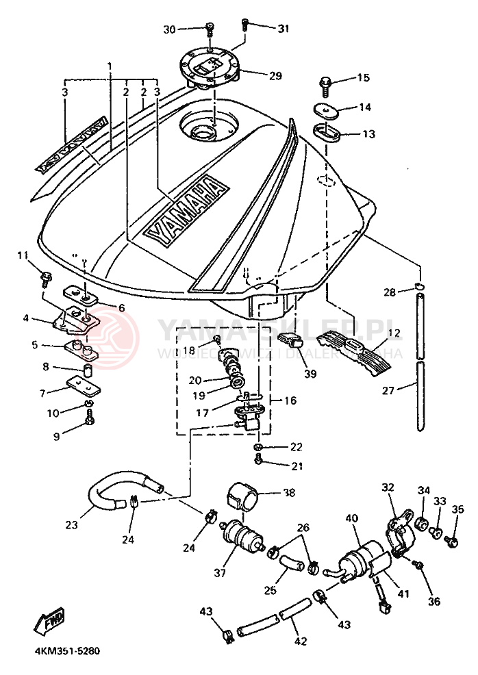 Schemat "zbiornik paliwa" do Yamaha XJ900S DIVERSION