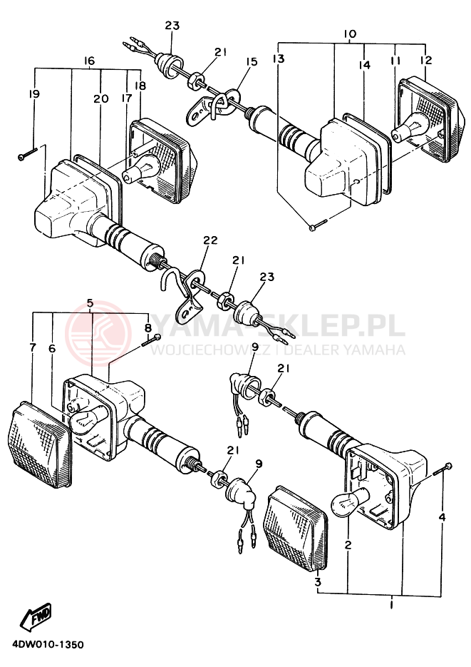 Schemat "kierunkowskazy" do Yamaha XT400E