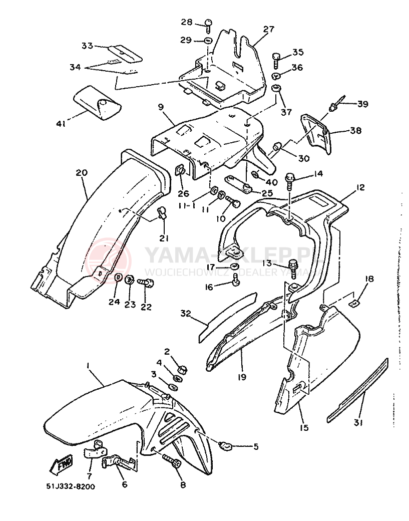 Schemat "błotnik" do Yamaha XJ600