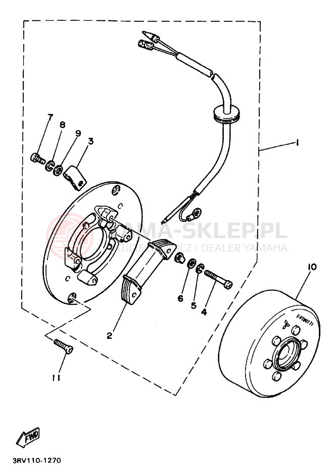 Schemat "alternator" do Yamaha PW80