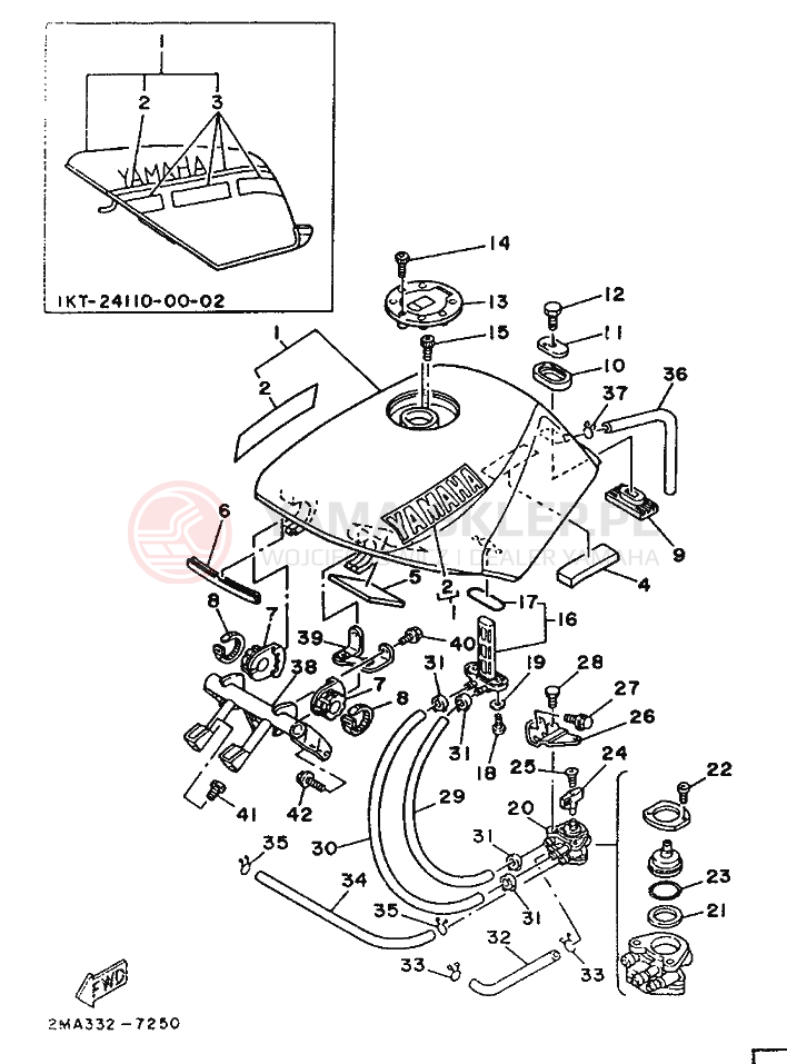Schemat "zbiornik paliwa" do Yamaha TZR250