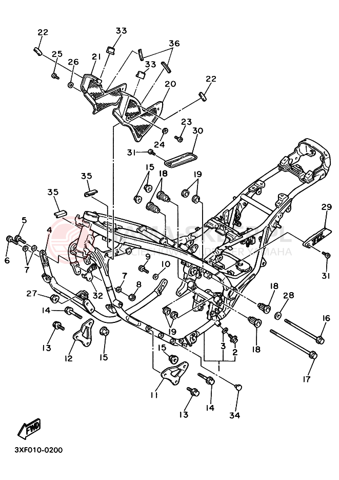 Schemat "rama" do Yamaha FZX750