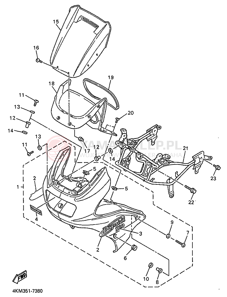 Schemat "Obudowa silnika" do Yamaha XJ900S DIVERSION