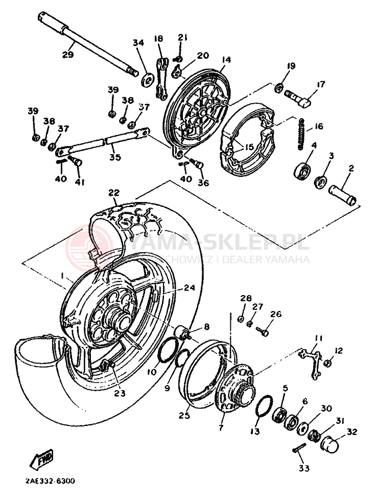 Schemat "Koło tył" do Yamaha XV1100 VIRAGO