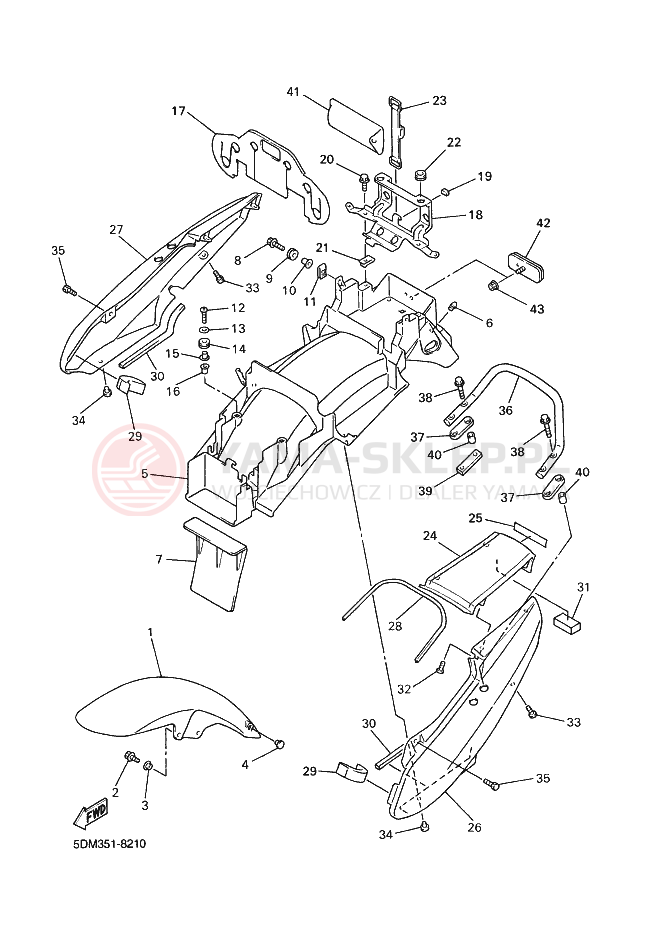 Schemat "błotnik" do Yamaha FZS600 FAZER