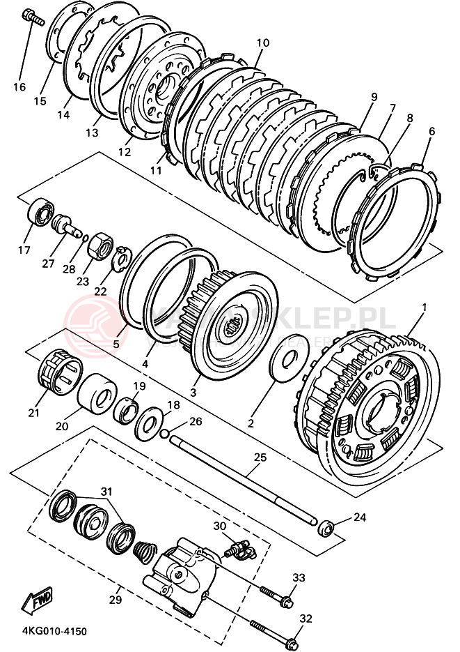 Schemat "sprzęgło" do Yamaha XJR1200
