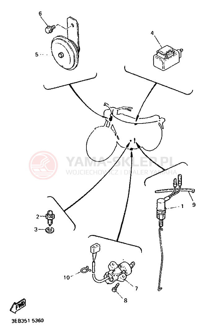 Schemat "układ elektryczny" do Yamaha SR500