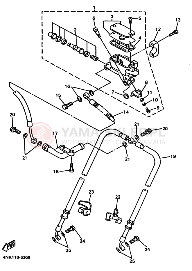 Schemat "CYLINDER MASTER" do Yamaha XVZ13A ROYAL STAR