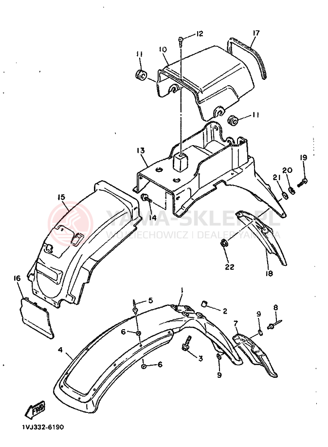 Schemat "błotnik" do Yamaha XT600ZS