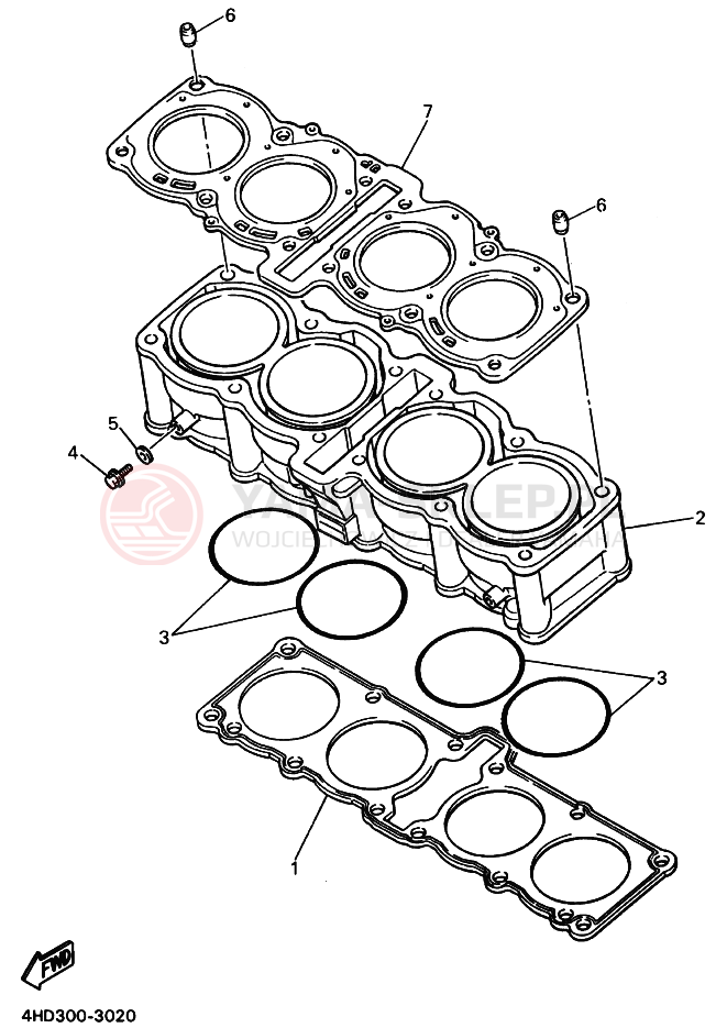 Schemat "cylinder" do Yamaha YZF750R