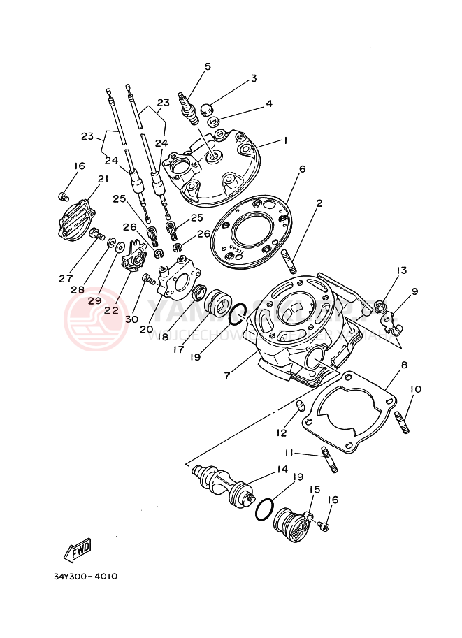Schemat "cylinder" do Yamaha DT125R