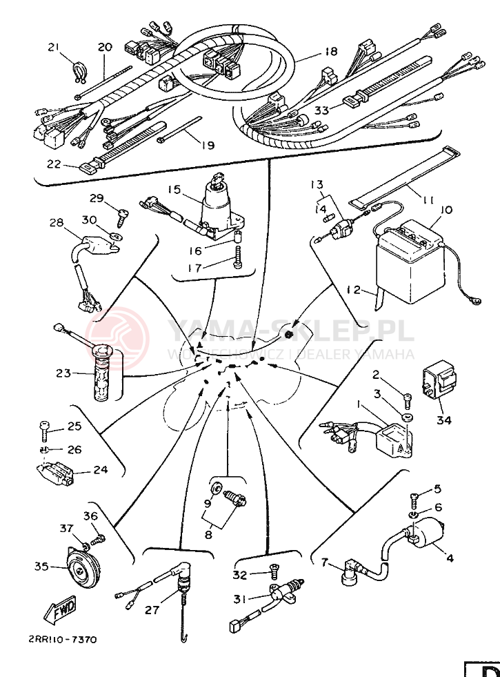 Schemat "układ elektryczny" do Yamaha YSR50T