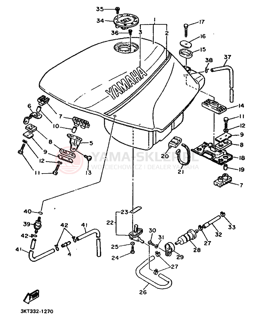 Schemat "zbiornik paliwa" do Yamaha FZ750 GENESIS