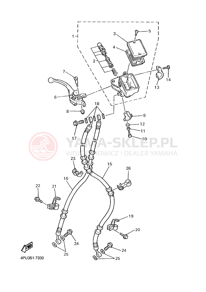 Schemat "Pompa hamulcowa przednia" do Yamaha XJR1200SP