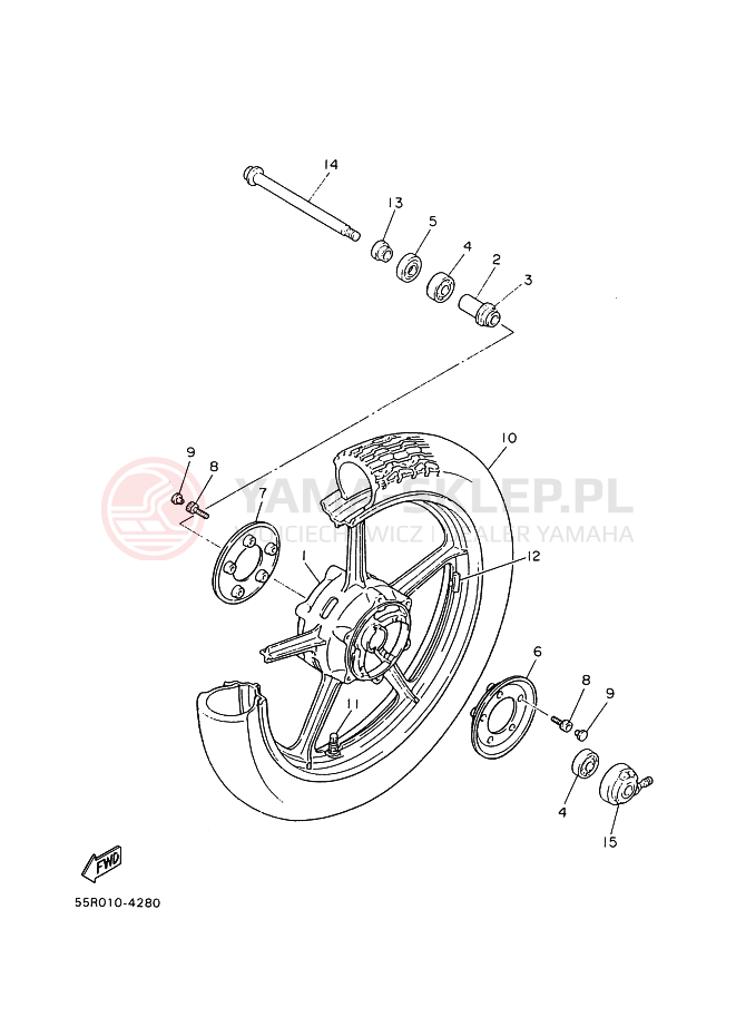 Schemat "Koło przód" do Yamaha XV1000