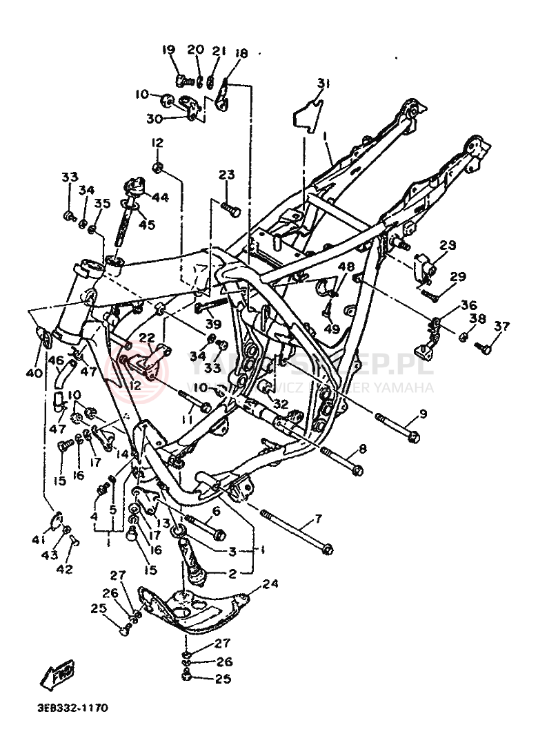 Schemat "rama" do Yamaha SR500