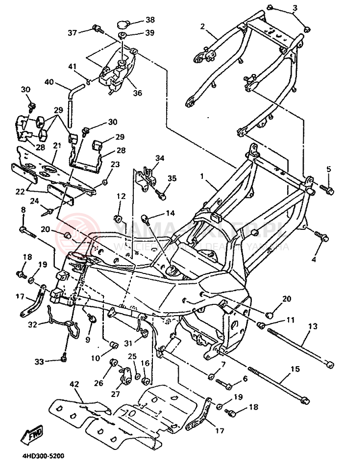 Schemat "rama" do Yamaha YZF750R