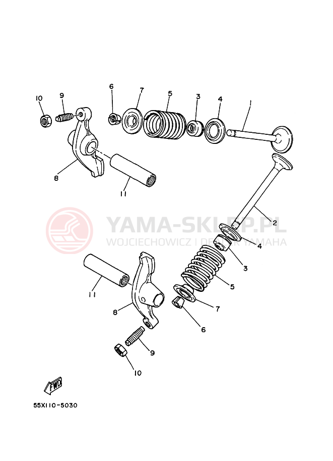 Schemat "zawory" do Yamaha YFM80