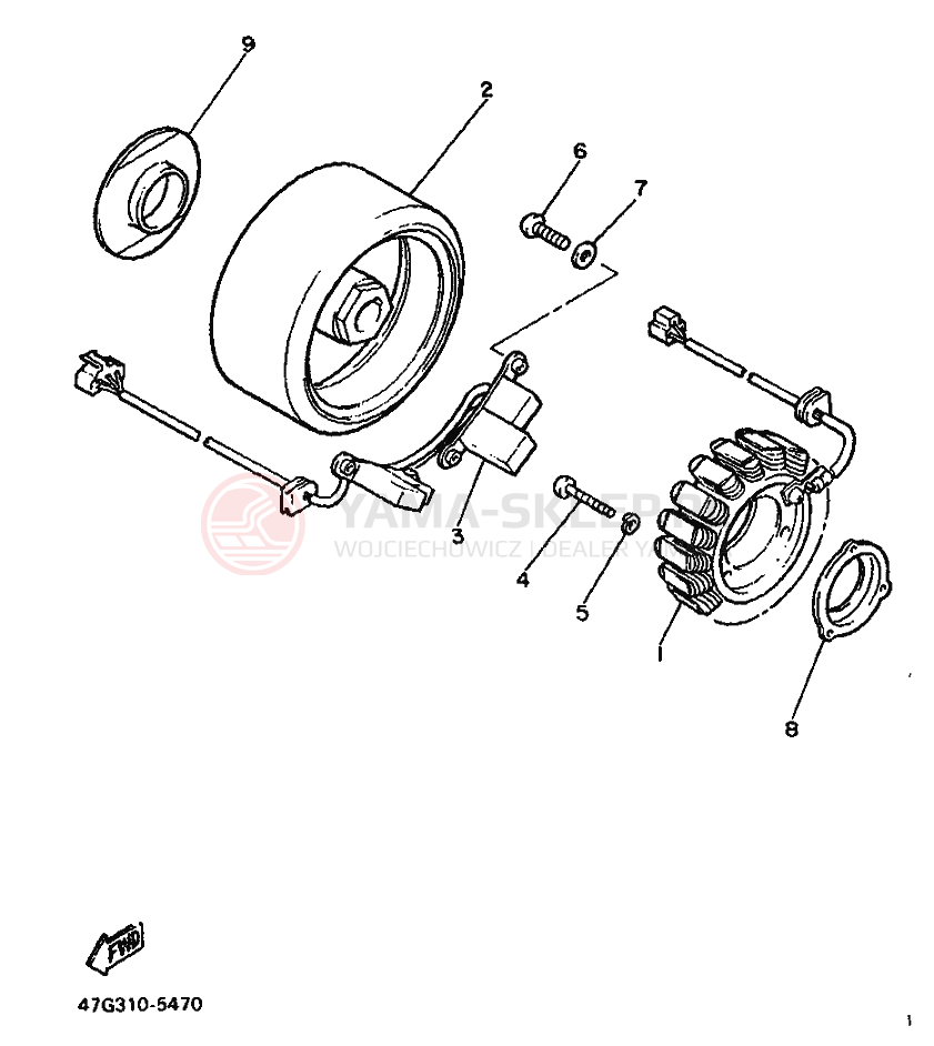 Schemat "prądnica" do Yamaha XVZ12TD VENTURE ROYAL