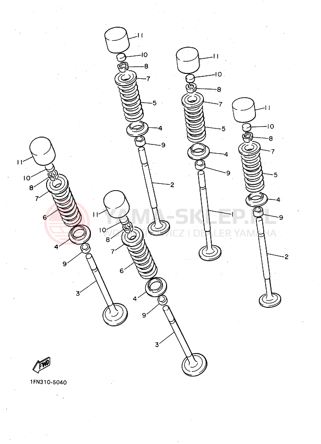 Schemat "zawory" do Yamaha FZX750