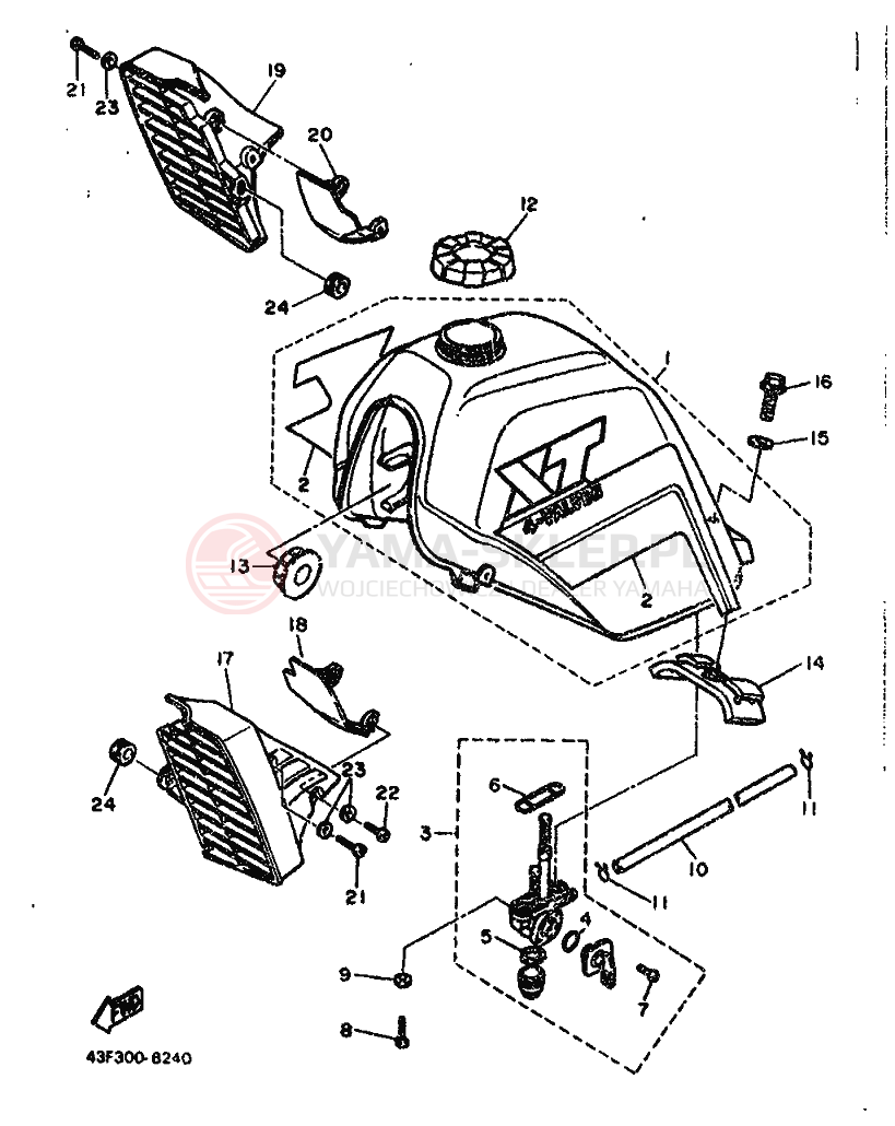 Schemat "zbiornik paliwa" do Yamaha XT500L