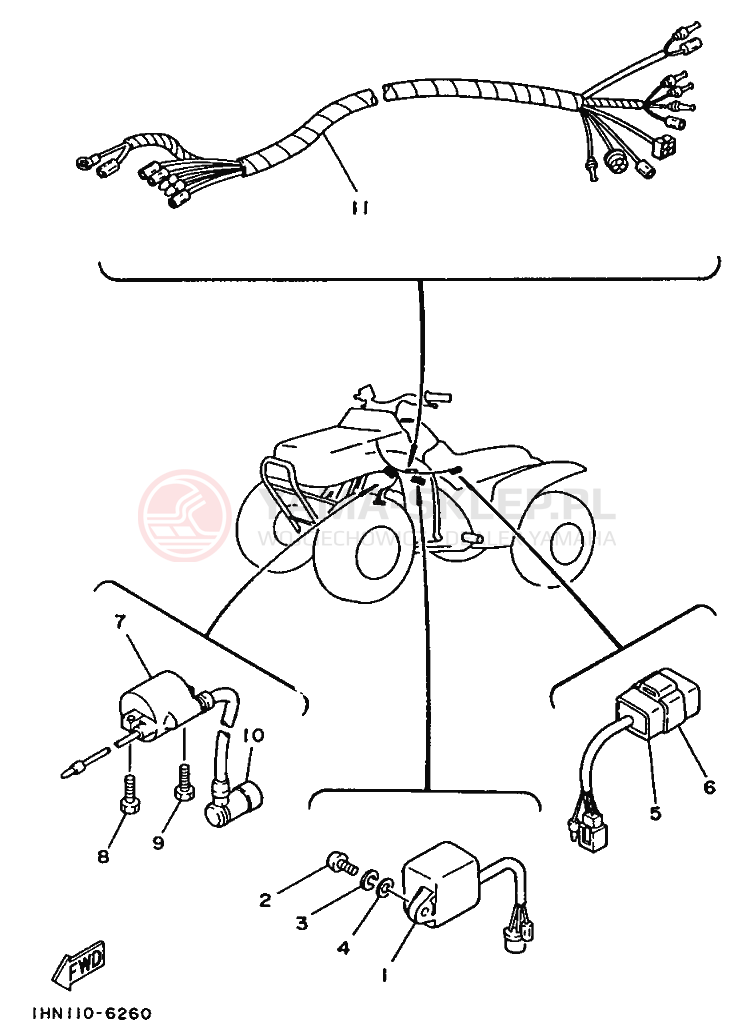 Schemat "układ elektryczny" do Yamaha YF60