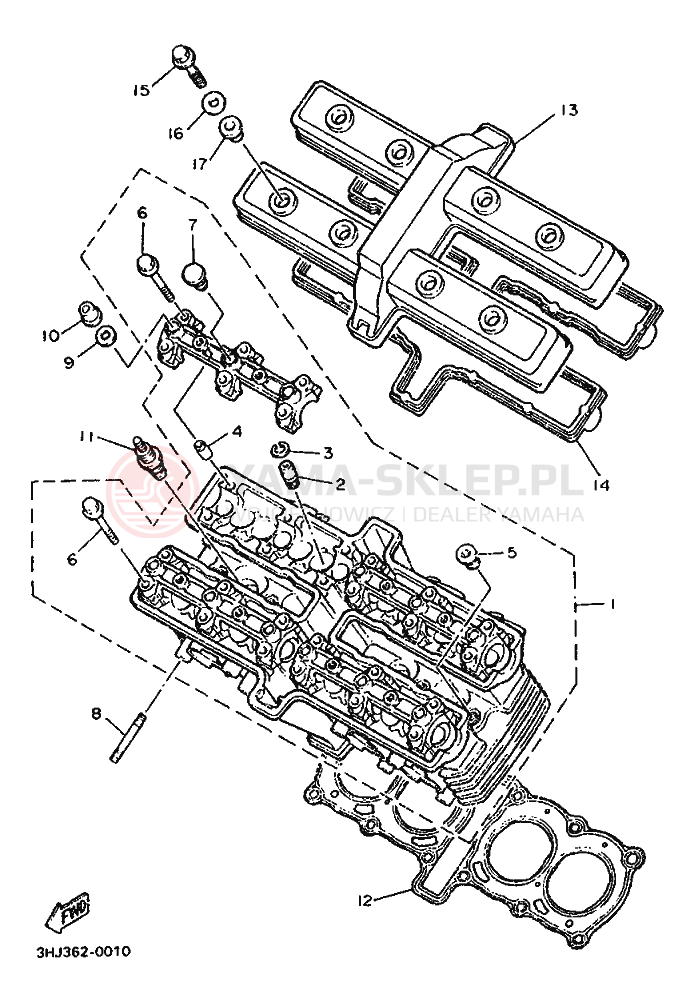 Schemat "głowica" do Yamaha FZR500