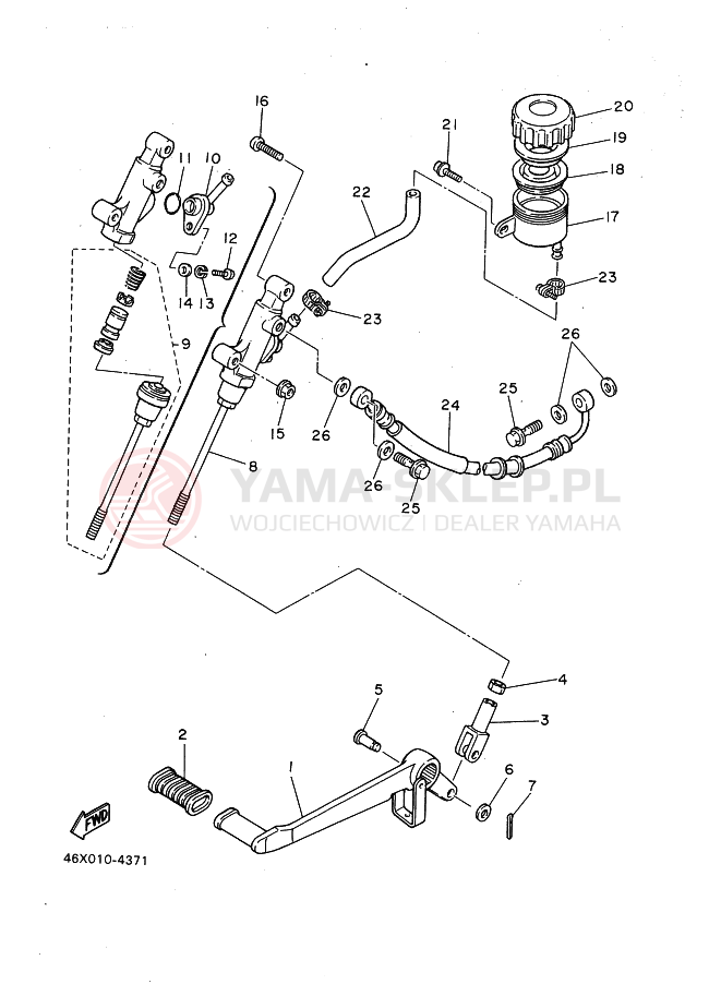 Schemat "Pompa hamulcowa tył" do Yamaha FZ600