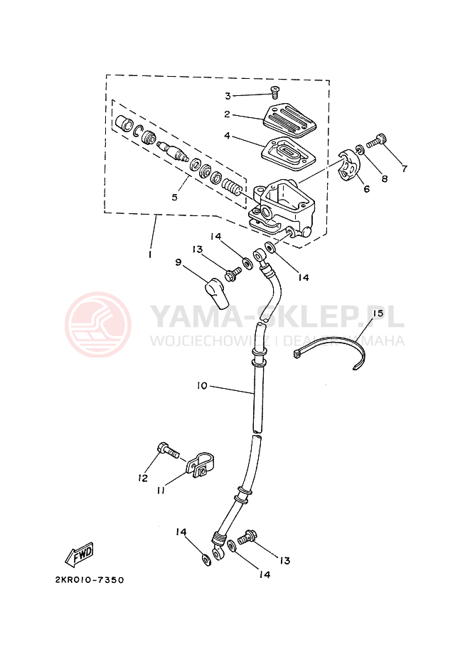 Schemat "Pompa hamulcowa przednia" do Yamaha FZR250
