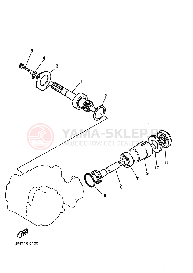 Schemat "Skrzynia biegów " do Yamaha PW50