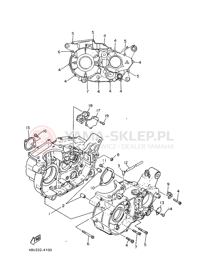 Schemat "Obudowa silnika" do Yamaha SR500