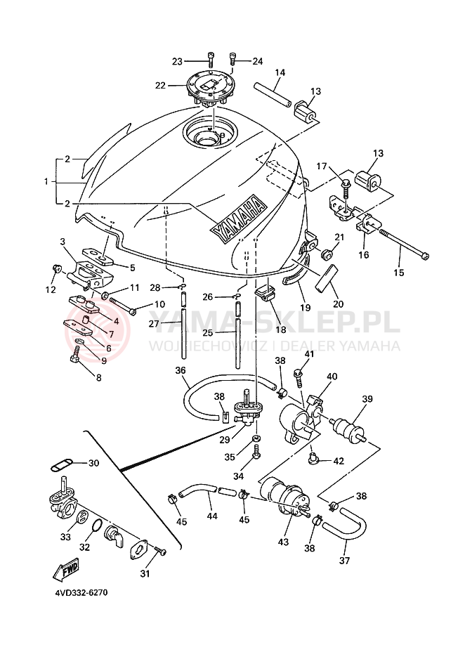 Schemat "zbiornik paliwa" do Yamaha YZF1000R THUNDERACE