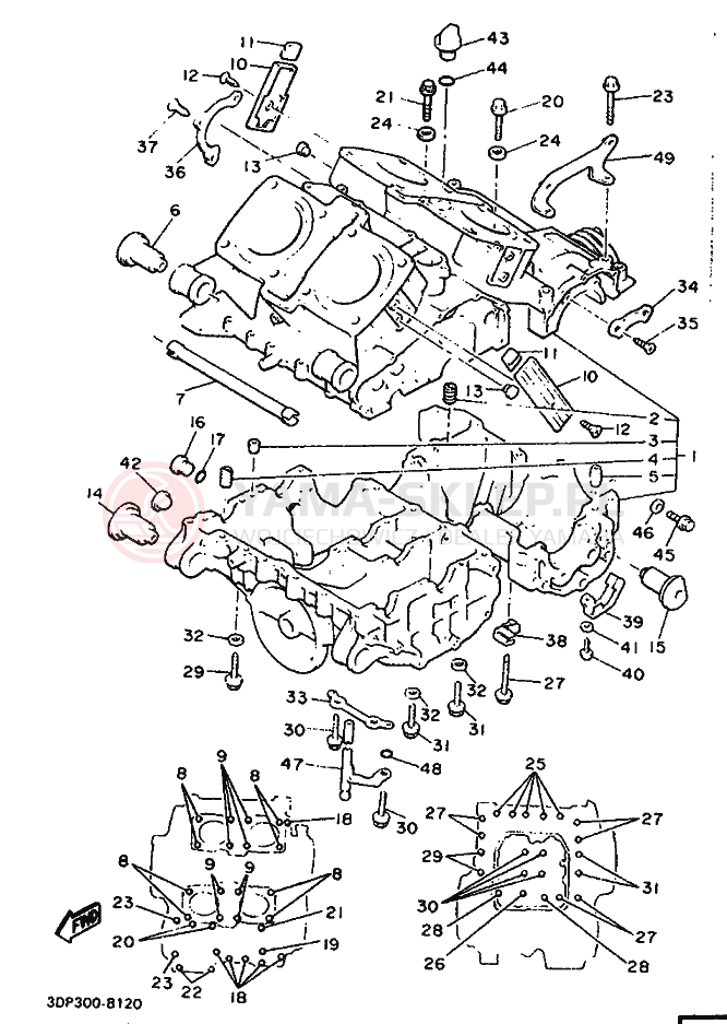 Schemat "Pokrywa silnika" do Yamaha XVZ12TD VENTURE ROYAL