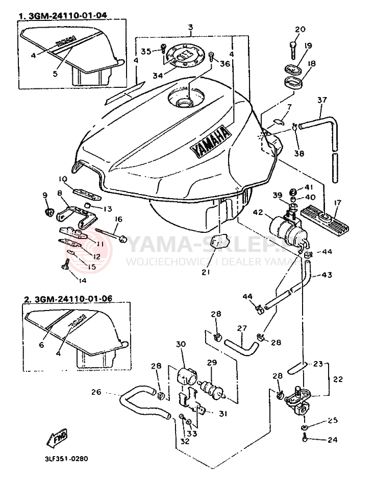 Schemat "zbiornik paliwa" do Yamaha FZR1000