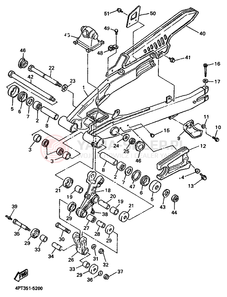 Schemat "wahacz" do Yamaha XT600E