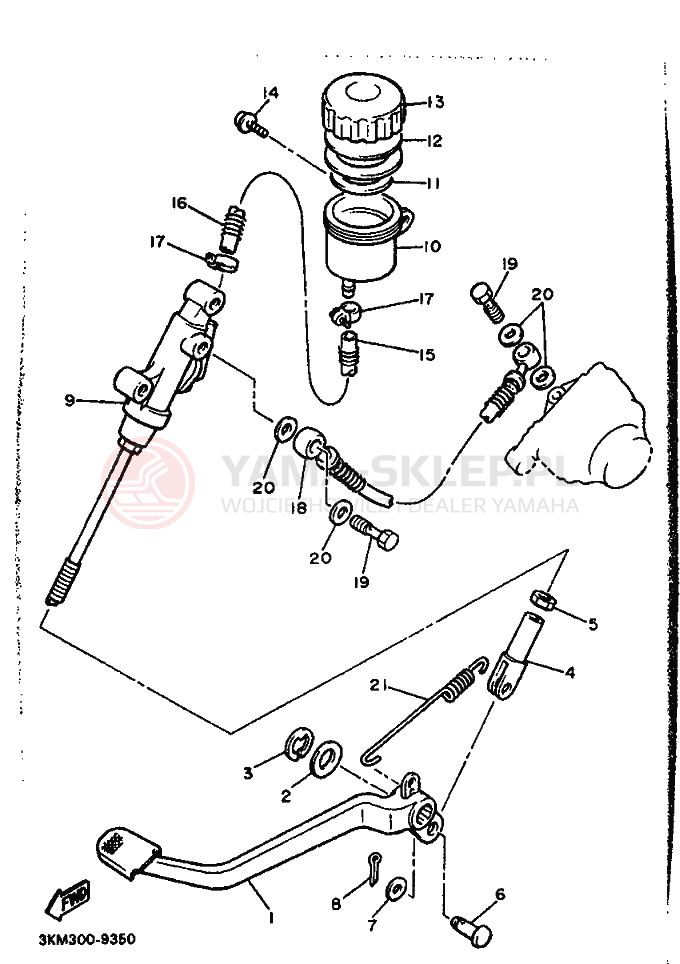 Schemat "CYLINDER MASTER" do Yamaha XJ600
