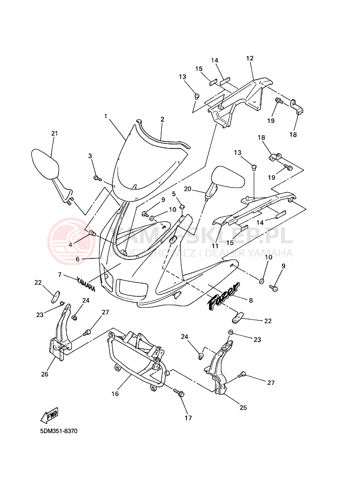 Schemat "Obudowa silnika" do Yamaha FZS600 FAZER