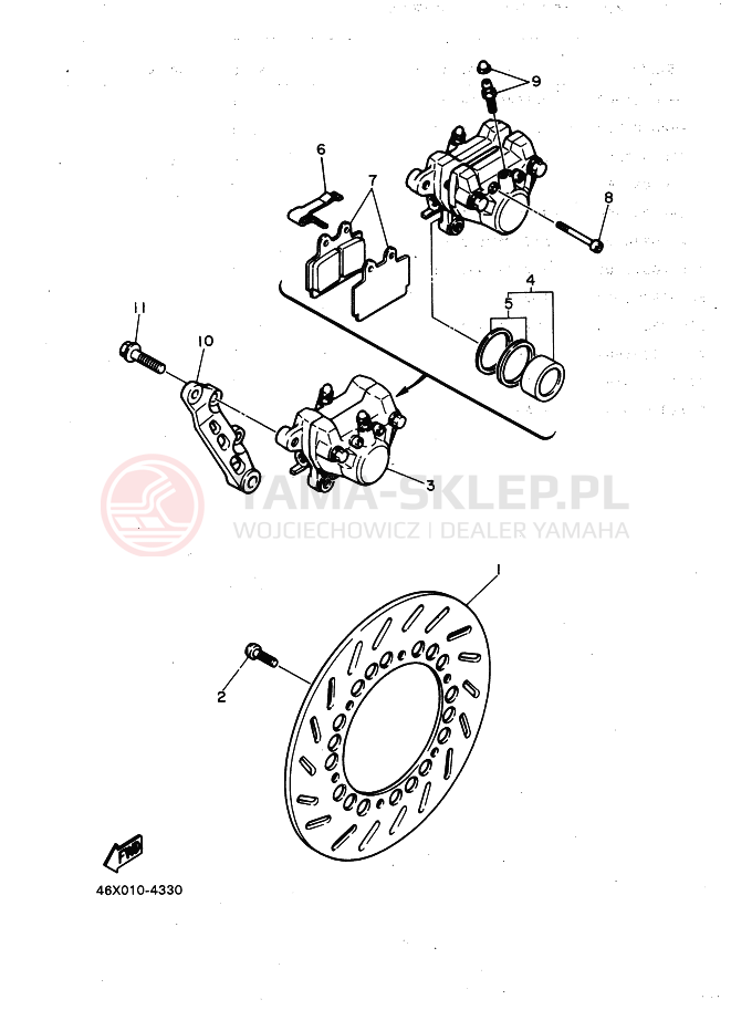 Schemat "Zacisk hamulcowy tylny" do Yamaha SRX600