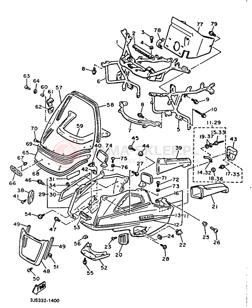 Schemat "Obudowa silnika" do Yamaha XVZ13TD VENTURE ROYAL
